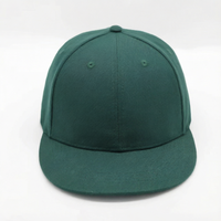 Topi Baseball Bordir 3D Hijau Tua Logo Kustom Snapback Unisex Pinggiran Datar 6 Panel Outdoor