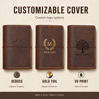 Cubierta de Cuaderno de Cuero Personalizada, Recargable, A5/A6, Triple Pliegue, Color y Logotipo Personalizados, Regalo Promocional