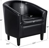 Fauteuils club modernes en similicuir, chaise de salle d'attente à siège rembourré souple, chaises d'appoint en PU pour salon, chambre, salle de lecture