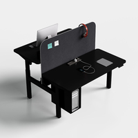 Bureau debout de 140 cm à double moteur réglable en hauteur électrique Design moderne Support pour casque d'écoute en bois Bureau de bureau