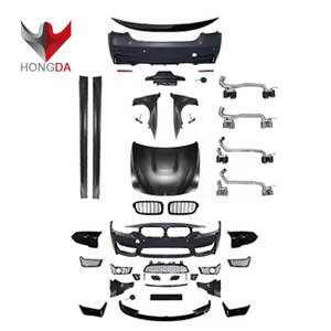 Ricambi Auto M3 style per 2013-2018 <span class=keywords><strong>BMW</strong></span> 3 serie F30 M3 PP kit corpo paraurti minigonne laterali tubo di scarico e cofano parafango - Product Image 1