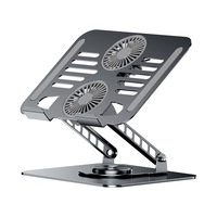 Support de refroidissement pour ordinateur portable en acier allié, rotatif à 360°, pliable, support pour tablette et ordinateur portable de 16 pouces