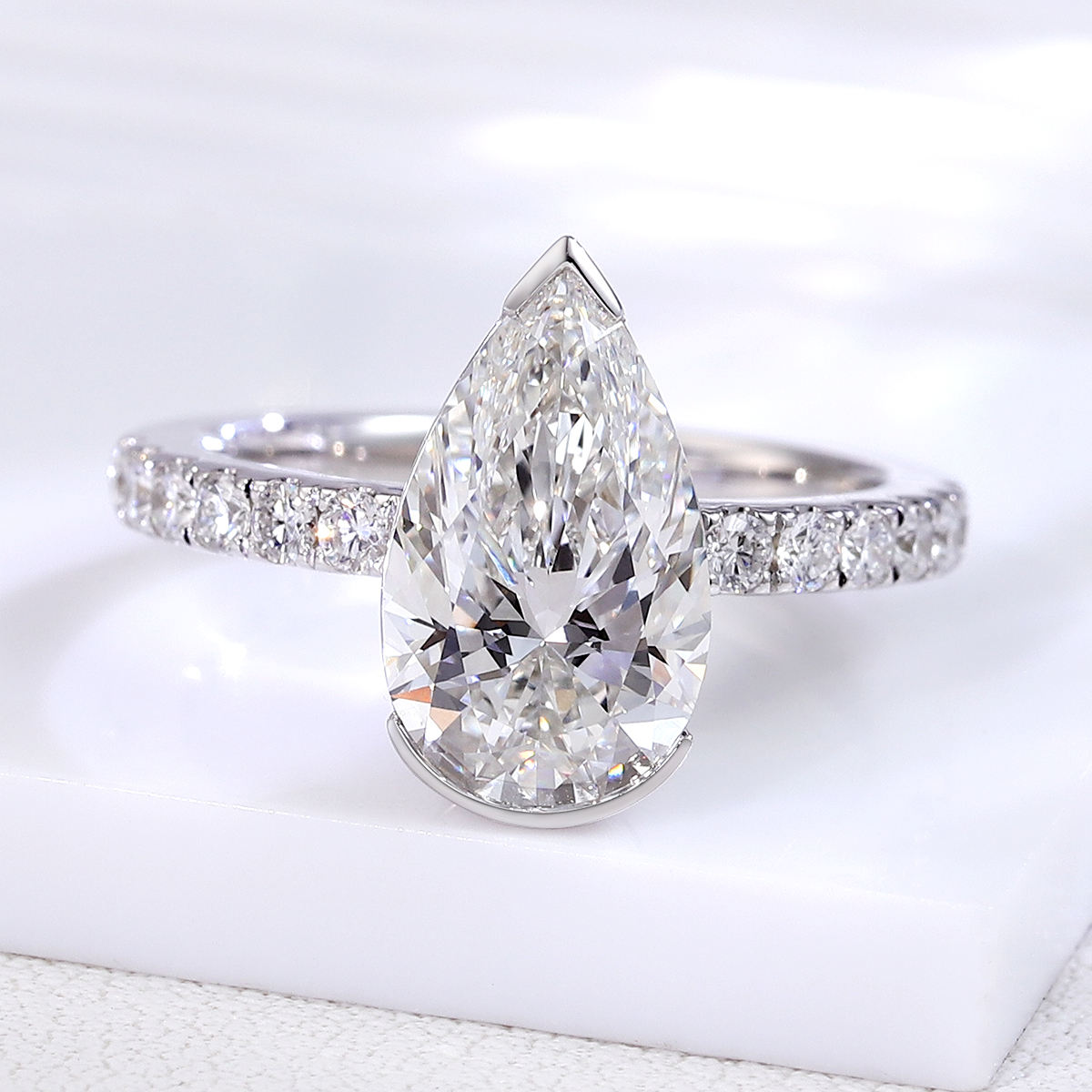 Real solid 14k gold lab diamond ring