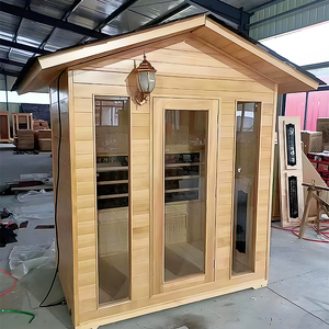 건식 스팀 기능 220v 릴렉스 파크 빌라 8인용 사우나 맞춤형 가능 유리문이 있는 목재 사우나 룸 - Product Image 5