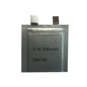 3.7 V Thin Battery 204142 thin tiny rechargeable battery 200 m Ah thickness 2.05 mm 204142