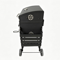 Barbecue portable au charbon de bois avec roues et table latérale pour les fêtes de jardin