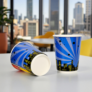 Gran oferta, taza <span class=keywords><strong>de</strong></span> papel <span class=keywords><strong>de</strong></span> pared doble desechable, 4oz/7oz/8oz/12oz/16oz, taza <span class=keywords><strong>de</strong></span> papel corrugado para bebidas <span class=keywords><strong>de</strong></span> <span class=keywords><strong>café</strong></span> caliente - Product Image 4