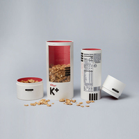 Tube en Carton Cylindrique de Qualité Alimentaire avec Fenêtre pour Céréales et Aliments pour le Petit-Déjeuner