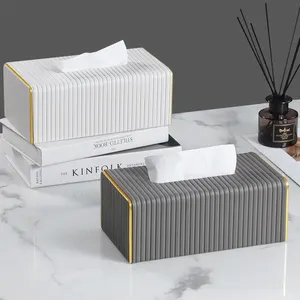 Custom Logo New Arrival Office Home Bedroom Use Italy Stripe Paper Tissue Box Custom Logo Tissue Paper Box Cover