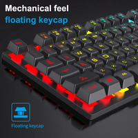 Paket Combo Keyboard Kabel 4 in 1 RGB USB Keyboard Satu Tangan Gaming Mouse Keyboard Mouse Combo Set