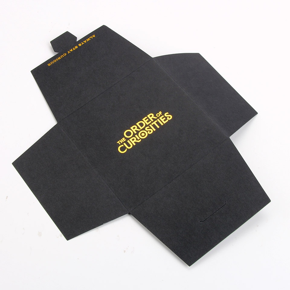 Sinicline, размер под заказ, матовые черные конверты с напечатанным логотипом из золотой фольги