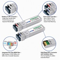 Módulo Transceptor Nufiber SFP+ 10G BIDI BX60 60km 1270/1330nm Simplex LC SMF DDM para Computación en la Nube y Redes Extremas