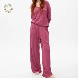 Pyjamas en bambou vêtements de nuit pour femmes ensembles pj pour femmes vêtements de maison dames vêtements de détente bio dames pjs pure viscose vêtements de détente femmes