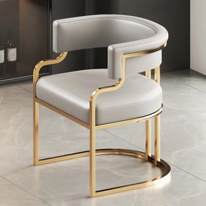 Chaises de salle à manger modernes avec dossier et pieds en métal doré pour la salle à manger, les meubles, la réception d'hôtel, les ventes, les salons de manucure, les ateliers d'art - Product Image 6