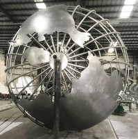 Globe terrestre en acier inoxydable de grande taille pour décoration extérieure, 2 mètres, sculpture transversale d'Europe, soudure, art populaire, art et objets de collection
