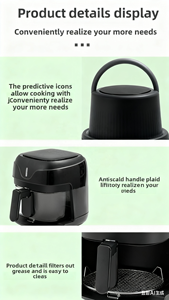 مقلاة هوائية زجاجية متعددة الوظائف بدون زيت سعة 5.1-6.0 لتر مع شاشة تحكم باللمس للاستخدام المنزلي - للخبز والتحميص وإعادة التسخين - Product Image 4