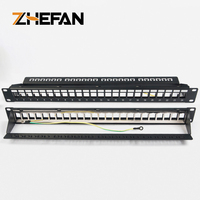Zefan 16 Port 24 48 Port Cat5e Cat 6 Cat6a Cat7 Cat6 rak Panel Patch FTP Stp 24 Port Patch
