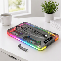 Support de refroidissement PS5 avec station de charge, double ventilateur, lumière RGB, chargeur de manettes et rangement de jeux pour PS5 Slim et Pro