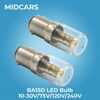 Ampoule LED BA15D Midcars Ba15s 10-30V 120V 240V, lampe de signalisation pour navigation marine, bateau, yacht, éclairage industriel, blanc