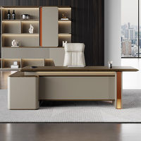 Bureau de direction haut de gamme en MDF durable avec plateau en PVC, design moderne, bureau de direction ergonomique convertible