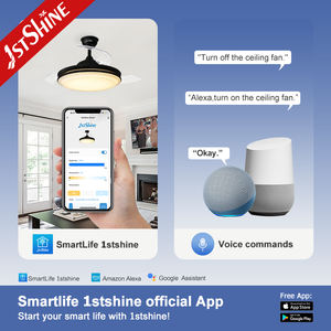 1stshine พัดลมเพดานแบบมอง<span class=keywords><strong>ไม่</strong></span>เห็น, ไฟประดับแบบสตาร์สปอตไลท์230V พัดลมเพดาน LED รีโมตอัจฉริยะ - Product Image 6