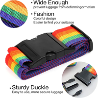Sangles de bagage arc-en-ciel pour valise, accessoire de voyage, sangle de sac à dos avec boucle en plastique, ceinture de bagage en nylon, sangle d'emballage