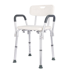Chaise de douche en alliage d'aluminium avec accoudoirs, tabouret de salle de bain antidérapant pour personnes âgées - Product Image 3