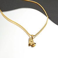 Mode dames pendentif prier main collier en acier inoxydable 18k plaque d'or pendentif main humaine avec chaîne de boîte