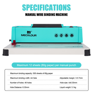 46 lỗ hướng dẫn sử dụng A4 cuốn sách máy tính ràng buộc hoàn hảo Lược chất kết dính cuộn dây cho thiết bị văn phòng thuận tiện và hiệu quả - Product Image 2