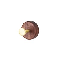 Crochets muraux auto-adhésifs en bois de noyer noir et laiton, sans perçage, installation facile, pour manteaux, clés et vêtements dans l'entrée