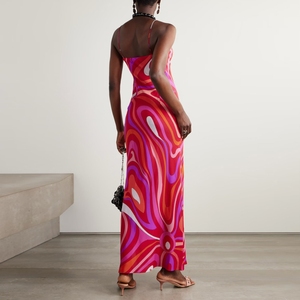 Abito Estivo 2026 da Donna <span class=keywords><strong>con</strong></span> Stampa, Scollo a V e Spacco, Stile Sexy Spicy Girl - Collezione Transfrontaliera Europa e America - Product Image 6