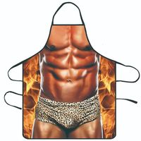 Tablier anti-salissure imperméable à l'eau imprimé en 3D facile à nettoyer Tablier de fête de cuisson design créatif drôle pour hommes et femmes