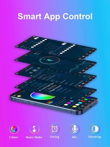 RGB <span class=keywords><strong>Backlight</strong></span> Smart <span class=keywords><strong>LED</strong></span> Strip Lights TV Music Sync para Bluetooth APP Controle Remoto USB Powered Quarto Gaming Plastic <span class=keywords><strong>Lamp</strong></span> - Product Image 3