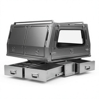 Kit combiné de tiroirs pour auvent de camion en alliage d'aluminium, noir, boîte de chargement pleine hauteur pour pick-up 4x4, camping en tout-terrain