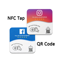 Support de révision personnalisé NFC pour réseaux sociaux, carte d'affichage carrée en PVC pour avis clients en magasin, panneau de feedback pour boutique