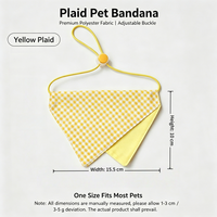 Bandana réglable à carreaux pour animaux de compagnie, en polyester doux, foulard triangulaire pour chats et chiens de petite et moyenne taille