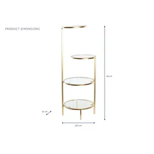 Estante de Metal y Vidrio 32.5x30x86 Dorado - Product Image 2
