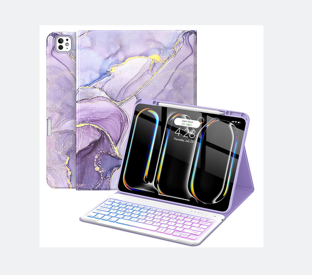 Composition Notebook Keyboard Case for iPad Pro 13 Inch Case with Wireless Magnetic Detachable Keyboard and Backlit Keys