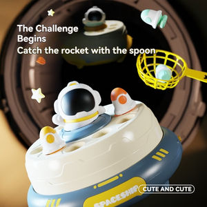 Jeu d'été pour enfants Rocket Board Catch Game Toy Pretend Play Toy Music Rocket Jump Game With 10 Rockets and 2 Catch Nets For Family - Product Image 3