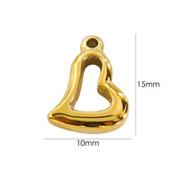Pendentif Cœur Étanche en Acier Inoxydable Doré, Grand Cœur Poli Style Amour pour Breloques de Fabrication de Bijoux DIY