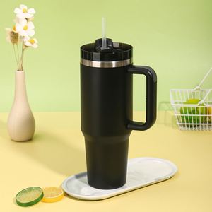 40oz H2.0 <b>Handle</b> Car <b>Travel</b> Tumbler Vacuum <b>Mug</b> Lid Straw Non-Slip Base OEM ODM Custom Color - Product Image 3