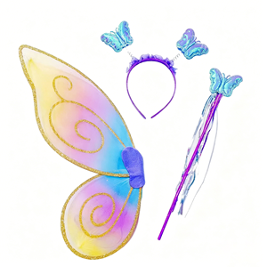 Ensemble <span class=keywords><strong>de</strong></span> 4 costumes <span class=keywords><strong>de</strong></span> fée princesse <span class=keywords><strong>pour</strong></span> filles, ailes <span class=keywords><strong>de</strong></span> papillon, jupe tutu arc-en-ciel, baguette magique et bandeau <span class=keywords><strong>pour</strong></span> enfants et <span class=keywords><strong>adultes</strong></span> - Product Image 4