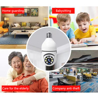 Caméra de surveillance à ampoule Vision nocturne Pleine couleur Suivi humain automatique Zoom Moniteur de sécurité intérieur Caméra Wifi
