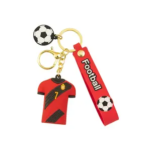 创意高品质3D足球球衣钥匙扣运动明星莱昂内尔梅西克里斯蒂亚诺罗纳尔多钥匙扣背包礼品钥匙扣