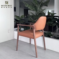Fauteuil de maison moderne Design nordique chaise de salle à manger en bois de chêne massif avec dossier rembourré pour bureau à domicile villa ou école
