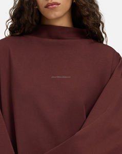 Customize Logo Cotton Modest Shirt <strong>Abaya</strong> Oversized T-Shirt Casual Women Islam Autumn Loose Fit Tops - Product Image 5