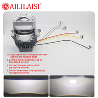 Phare de projecteur carré à quatre lentilles de 3 pouces, irradiation directe au laser, portée de 1200 m, 600 % plus lumineux, lampe de rétrofit pour voiture, SUV, camion