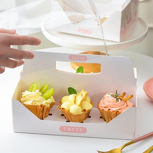 Wholesale Exclusive Selling Portable Square Custom Logo Transparent <b>Cupcake</b> <b>Box</b> - Product Image 4