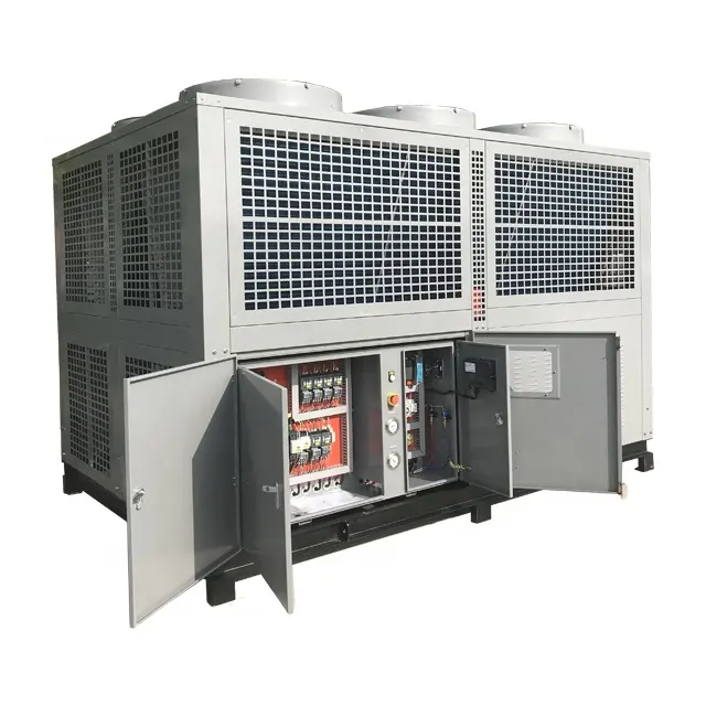 Permutador de calor refrigerado a ar aleta tubos folha alumínio cobre unidade condensação refrigerado a ar chiller parafuso