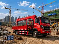 Grue de chargement pour camion de 10 tonnes, directement de l'usine : Conception robuste et commandes simples pour le transport de marchandises et les travaux civils.